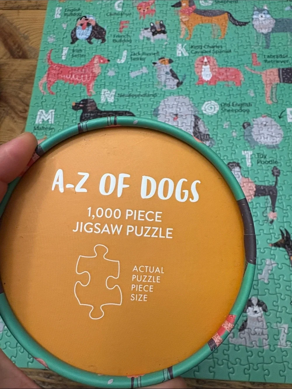 A-Z of Dogs Kids Puzzle - Green Illustrated Dog Alphabet